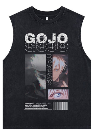 Gojo tank top surfer vest retro anime sleeveless t-shirt