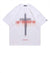 Cross print t-shirt grunge tee Gothic slogan top in White