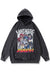 Anime girls print hoodie Japanese pullover cartoon top grey