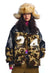 Camo fleece bomber military puffer contrast stitching coat