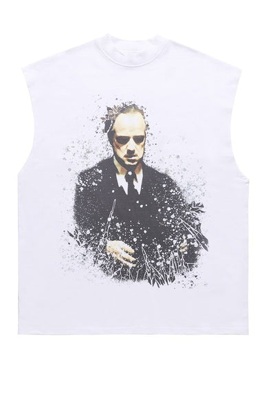 Godfather movie sleeveless t-shirt retro top surfer vest