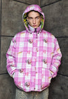 Raver bomber pink reversible punk jacket detachable puffer