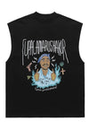 Rapper print tank top surfer vest retro sleeveless t-shirt