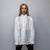 Crochet shirt transparent long sleeve mesh blouse shoulder padded see-through party jumper sheer sweatshirt going out top in white