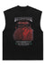 Creepy print sleeveless t-shirt Goth tank top surfer vest