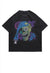 Skeleton print t-shirt skull tee grunge raver top in black