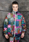 Leopard fleece jacket handmade reversible animal print coat