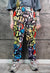 Emoji joggers handmade festival pants smile raver overalls