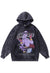 Gin print hoodie Aladdin pullover creepy cartoon jumper grey