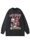 Chicago bulls t-shirt old basketball long tee retro top grey