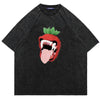 Vampire t-shirt fang print top vintage wash retro raver tee