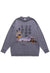 Cat sweater ripped jumper psychedelic knitted top in grey