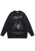 Spider sweater creepy knit distressed horror jumper in black