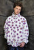 Floral fleece jacket handmade reversible daisy bomber white