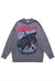 Shark print sweater scary jumper ripped knitted top in grey