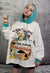 Pinocchio hoodie Italian retro cartoon pullover in white