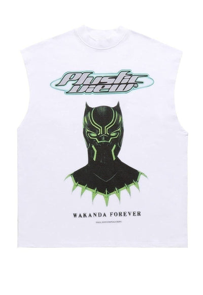 Black panther sleeveless t-shirt retro tank top surfer vest