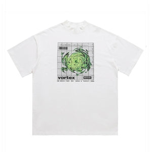 Vortex t-shirt science geek tee retro raver top in white