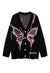 Gothic cardigan distressed jumper knitted butterfly top