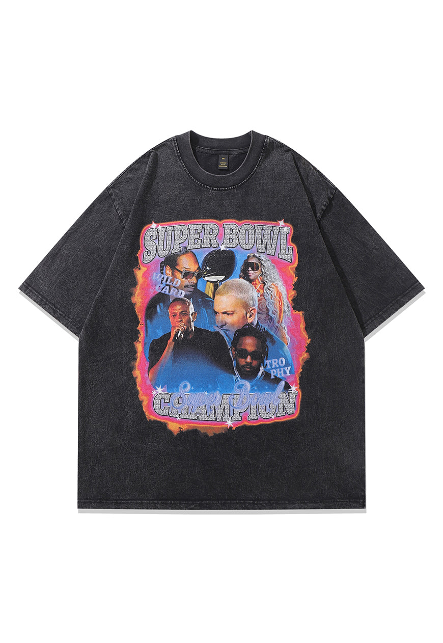 Superbowl t-shirt hiphop tee retro rappers top Eminem Jay Z pullover Snoop Dogg jumper vintage grey
