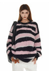 Stripe sweater pink fluffy zebra jumper animal print top