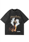 Michael Jackson t-shirt pop king tee vintage wash top grey