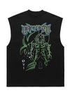 Anime print tank top surfer vest retro sleeveless t-shirt