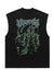 Anime print tank top surfer vest retro sleeveless t-shirt