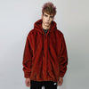 Luxury faux fur bomber grunge fleece catwalk bomber in red