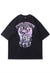 Anime t-shirt Japanese cartoon tee vintage wash top in grey