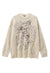 Fluffy sweater long fur grunge jumper angel print top cream