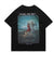 Angels print t-shirt saint tee grunge slogan top in black