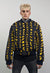 Striped varsity jacket black animal print reversible bomber