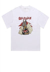 Doberman t-shirt retro pyramid tee grunge dog top in white