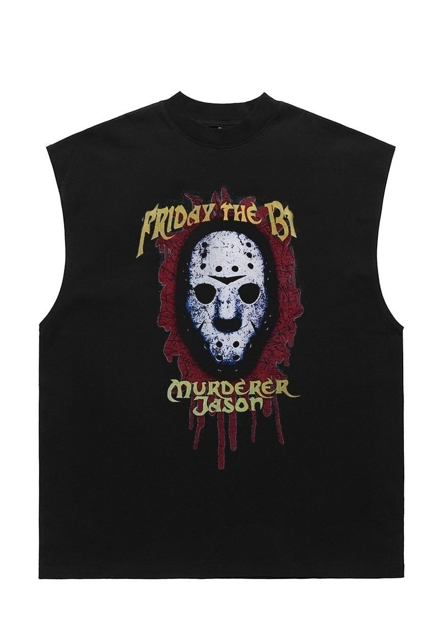 Horror movie tank top surfer vest retro sleeveless t-shirt