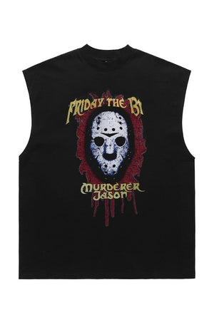 Horror movie tank top surfer vest retro sleeveless t-shirt