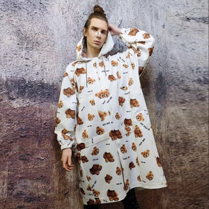 Decapitated bear jacket handmade animal print windbreaker