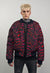 Striped varsity jacket red tie-dye zebra reversible bomber