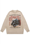 Werewolf sweater Gothic knit distressed horror jumper beige