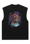 Medusa print tank top surfer vest retro sleeveless t-shirt