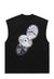 Saw print tank top surfer vest retro punk sleeveless t-shirt