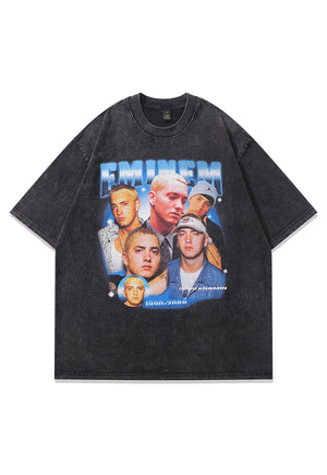 Eminem t-shirt Slim Shady tee retro rapper top hip-hop pullover in vintage grey