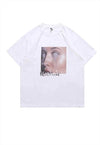 E-girl t-shirt tears print tee grunge raver top in white