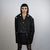 Cropped military jacket navy bomber metal patchwork army varsity utility biker jacket gorpcore short punk coat in black