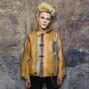 Abstract jacket utility buckle bomber retro coat in orange