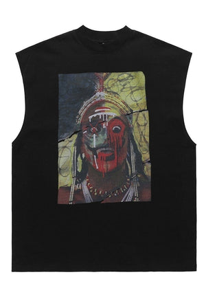 Native American tank top surfer vest sleeveless Aztec tshirt