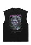 Vision slogan tank top surfer vest retro sleeveless t-shirt