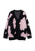 Cow print cardigan fluffy abstract jumper fuzzy knitted top