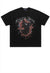 Angry dog print t-shirt grunge animal Gothic tee in black