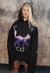 Cow fleece hoodie premium animal pullover punk top in black